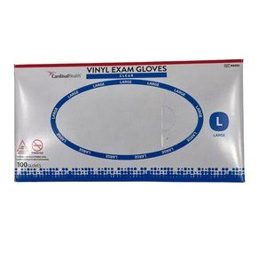 Cardinal Health Vinyl Exam Gloves Clear Powder Free Non-Sterile Large 100 Count